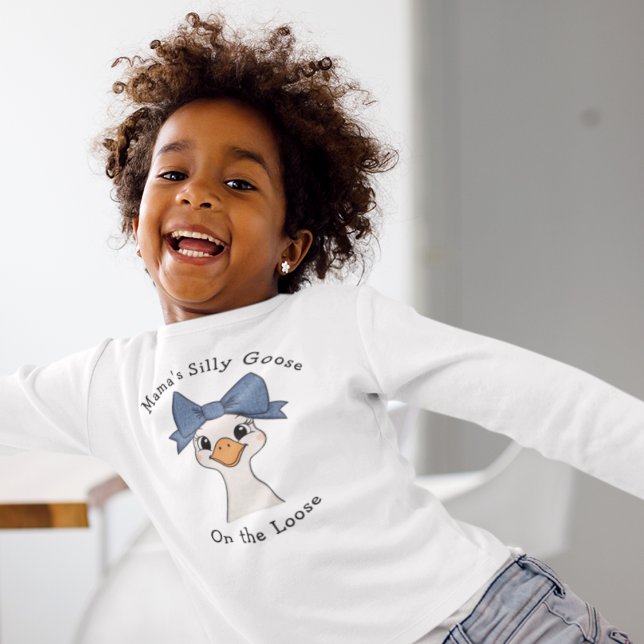 Silly Goose with Hair Bow Girly Longsleeve Tri-Blend Shirts (Creator Uploaded)