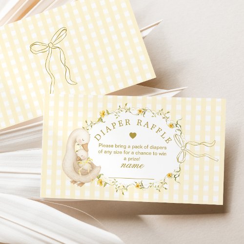 Silly Goose Yellow Gingham Diaper raffle ticket