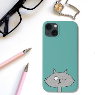 Silly Gray Cat iPhone 13 Case