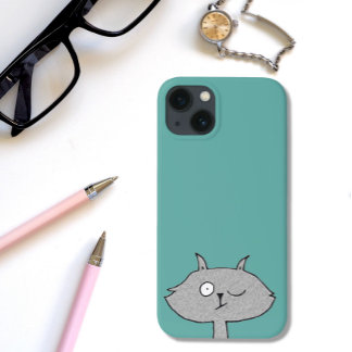 Silly Gray Cat iPhone 13 Case