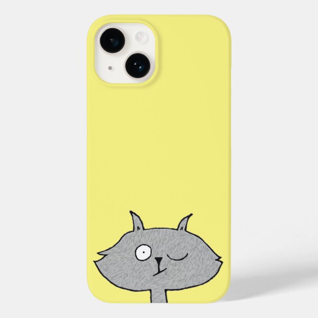Silly Gray Cat Case-Mate iPhone Case (Back)