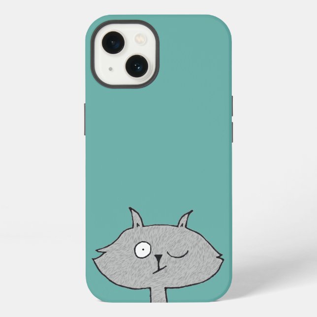 Silly Gray Cat Iphone Case (Back)