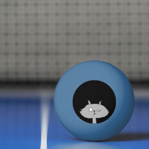 Silly Gray Cat Ping Pong Ball