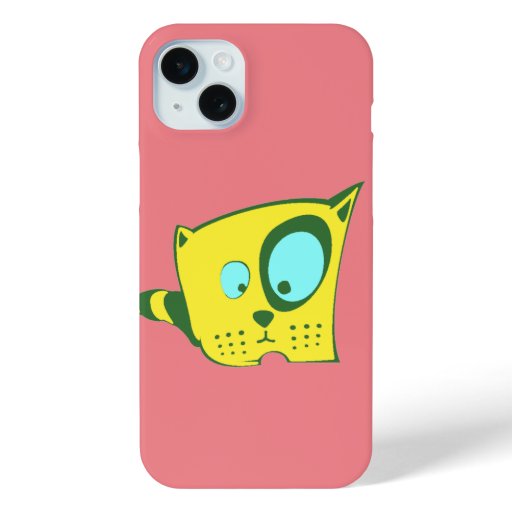 Silly green and yellow cat iPhone / iPad case