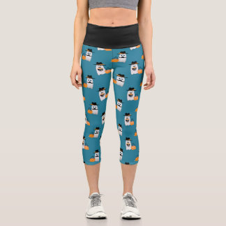 Silly Halloween Ghost Wants Your Candy pattern Capri Leggings