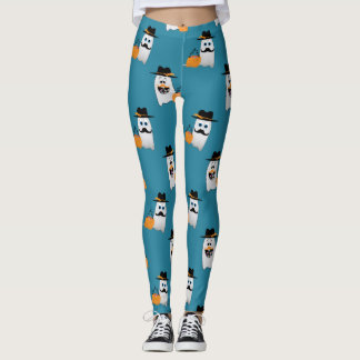 Silly Halloween Ghost Wants Your Candy pattern Leggings