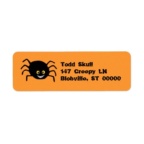 Silly Halloween Spider Label