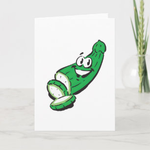 silly happy cucumber card
