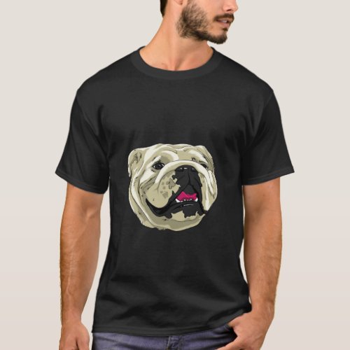 Silly Happy English British Bulldog  T_Shirt