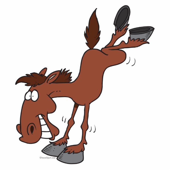 silly high kick horse cartoon character acrylic cut out