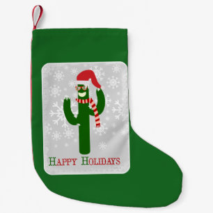 Silly Holiday Christmas Cactus Small Christmas Stocking