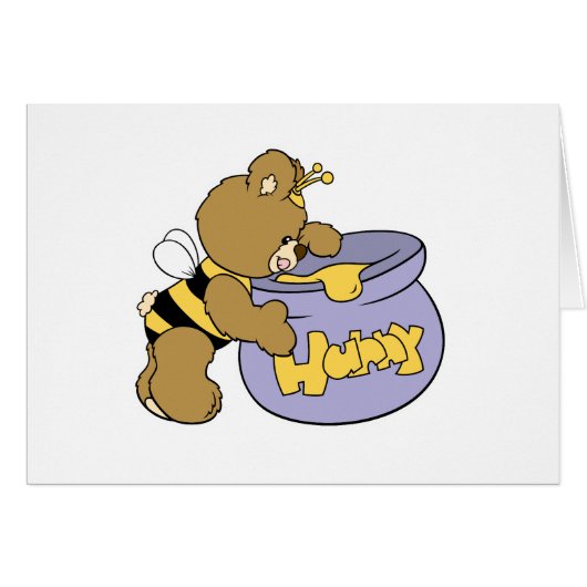 Silly Honey Bee Bear Cards (Front Horizontal)