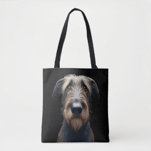 Silly Irish Wolfhound and Irish Flag Tote Bag