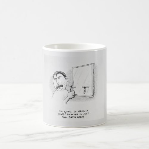 SILLY JOKE ABOUT DRACULA SHAVING ON A MUG