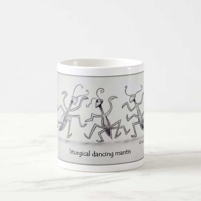 SILLY JOKE ABOUT PRAYING MANTIS ON A MUG (Center)