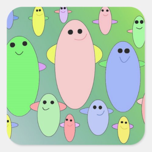 Silly Jumping Beans Square Sticker