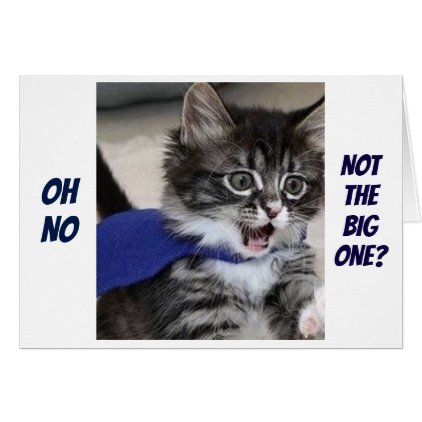 SILLY KITTY SAYS &quot;OH NO, NOT THE BIG ONE&quot; BIRTHDAY CARD