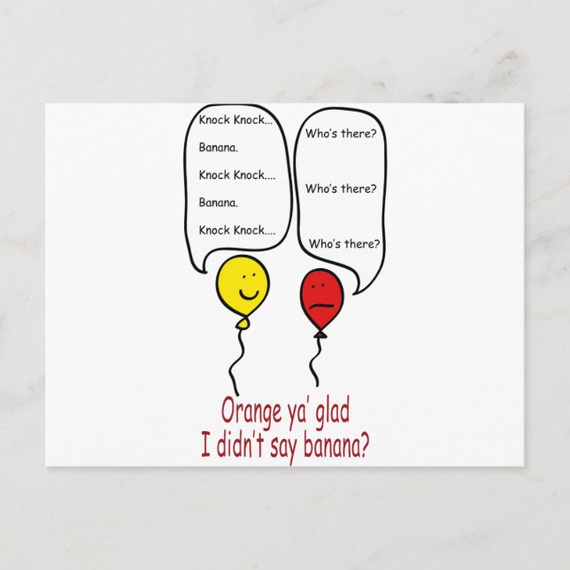 Silly Knock Knock Joke Postcard (Front)