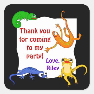 Silly Leaping Lizard Gift Label