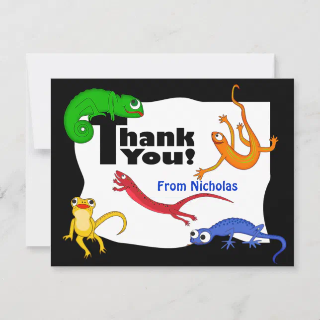 Lizard Thanks Silly Leaping Lizard Thank You Note | Zazzle