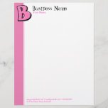 Silly Letter B pink Letterhead<br><div class="desc">A unique,  hand-drawn silly letter B in pink. Perfect monogram for anyone whose name begins with B! Matches the:</div>