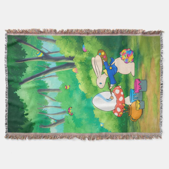 Silly Little Bunny Throw Blanket (Front)