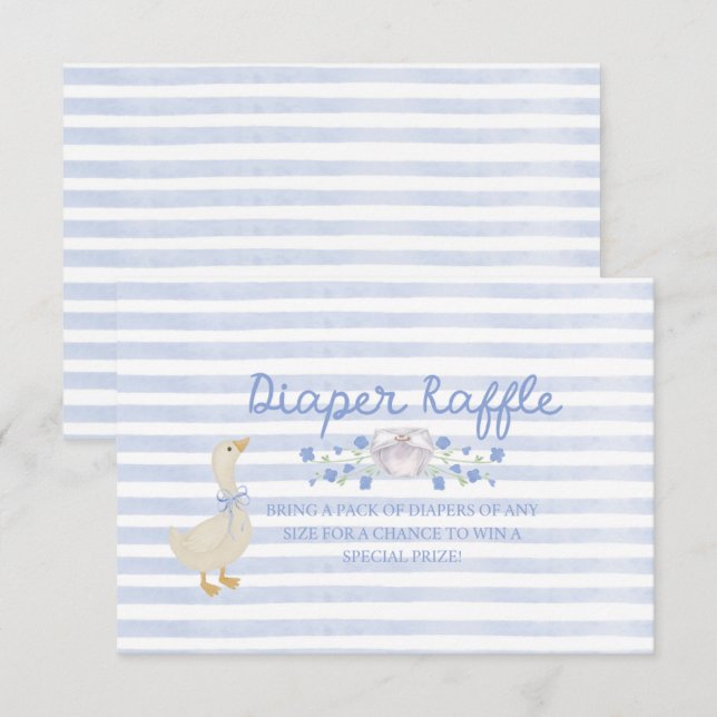 Silly Little Goose Baby Shower Diaper Raffle Enclosure Card (Front/Back)