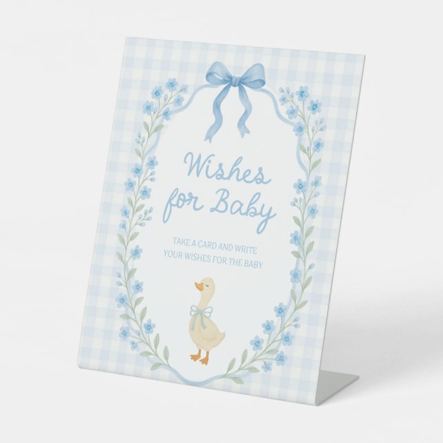 Silly Little Goose Baby Shower Wishes for Baby Pedestal Sign (Front)