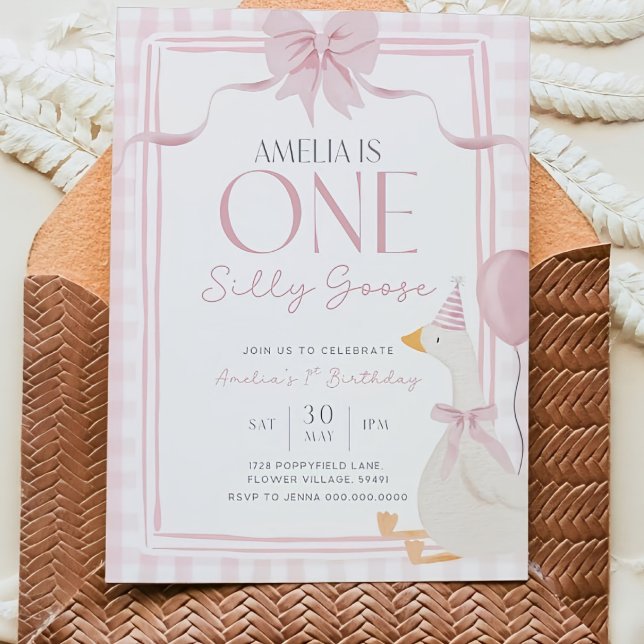 Silly Little Goose Birthday Invite. Editable Silly Invitation (Creator Uploaded)