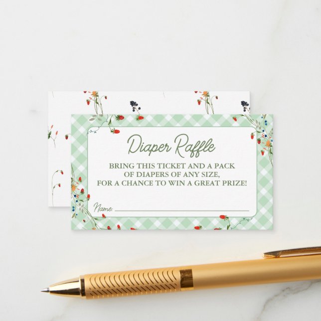 Silly Little Goose Diaper Raffle Enclosure Card (Front/Back In Situ)