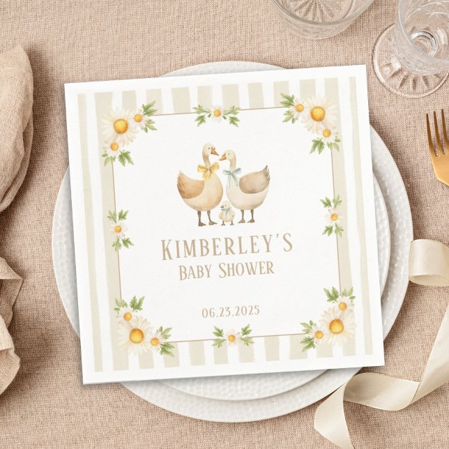 Silly Little Goose Gender Neutral Baby Shower Napkins (Creator Uploaded)