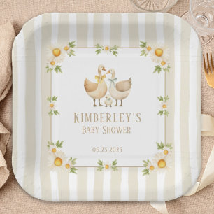 Silly Little Goose Gender Neutral Baby Shower Paper Plates