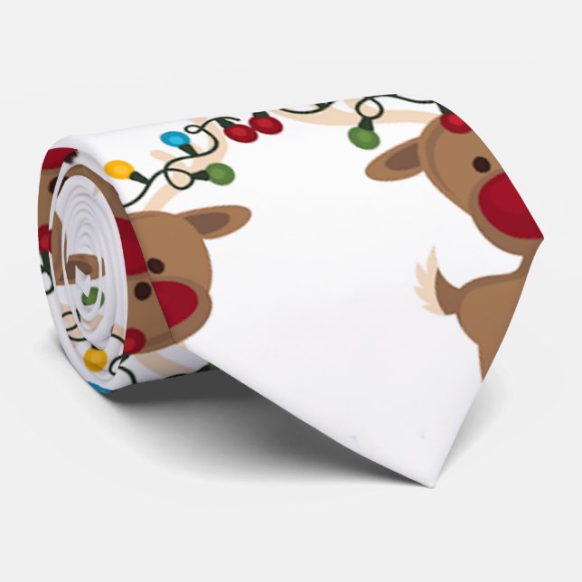 SILLY LITTLE REINDEER CHRISTMAS NECK TIE (Rolled)