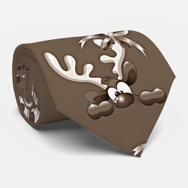 SILLY LITTLE REINDEER CHRISTMAS NECK TIE (Rolled)