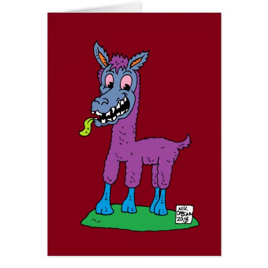Silly llama Monster Cards (Front)
