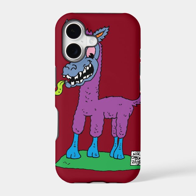 Silly llama Monster Iphone Case (Back)
