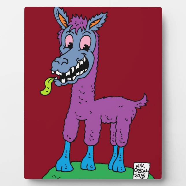Silly llama Monster Plaque (Front)