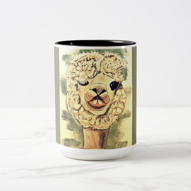 Silly Llama Two-Tone Coffee Mug (Center)