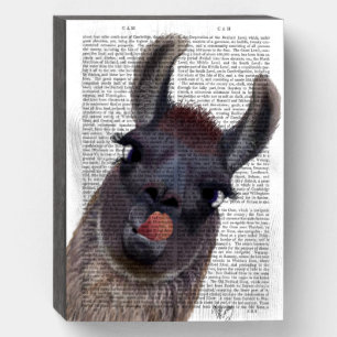 Silly Llama Wooden Box Sign