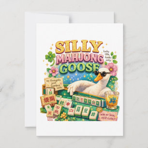Silly Mahjong Goose Cute Bird Invitation