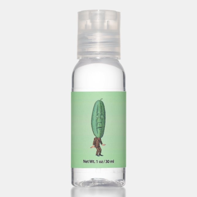 Silly Man Big Green Pickle Head With Face Hand Sanitizer (Front)