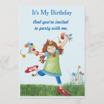 Silly Mcgilly Flower Power Birthday Invitation by Linorama at Zazzle