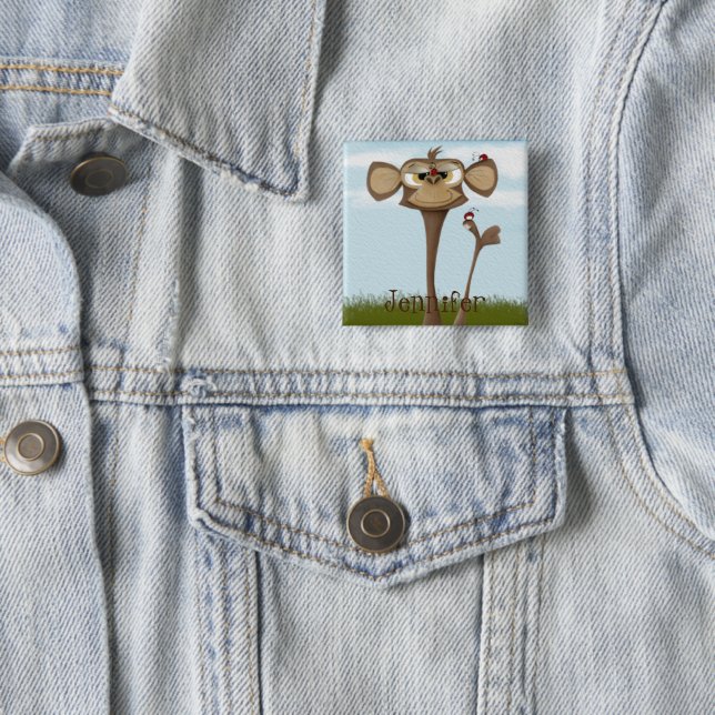 Silly Monkey and Ladybugs Button (In Situ)