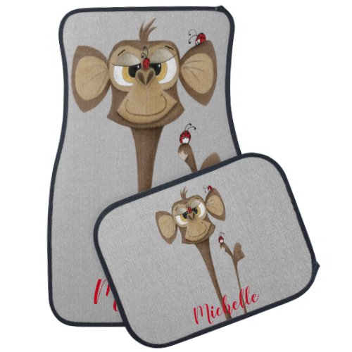 Silly Monkey and Ladybugs Car Floor Mat