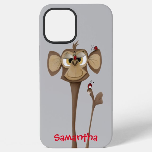 Silly Monkey and Ladybugs Iphone Case (Back)