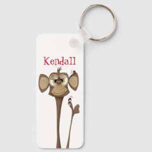 Silly Monkey and Ladybugs Keychain