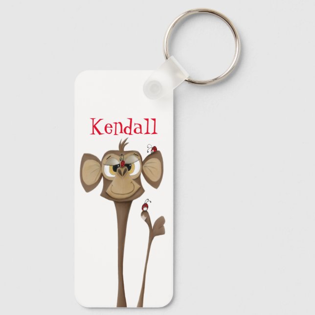Silly Monkey and Ladybugs Keychain (Back)