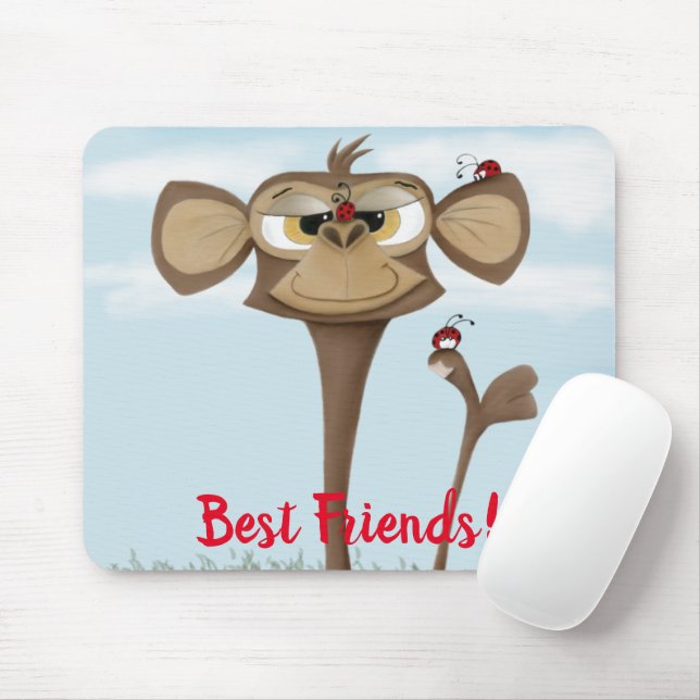 Silly Monkey and Ladybugs Mouse Pad (With Mouse)