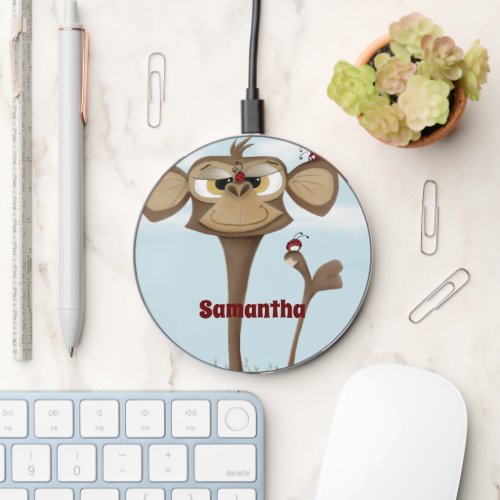 Silly Monkey and Ladybugs Wireless Charger