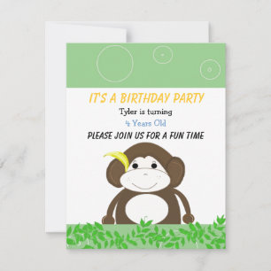 Silly Monkey Birthday Invitation